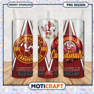 Louisville Cardinals Tumbler Design for Sports Fans PNG