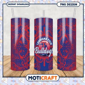Louisiana Tech Bulldogs Tumbler PNG Design for Fans