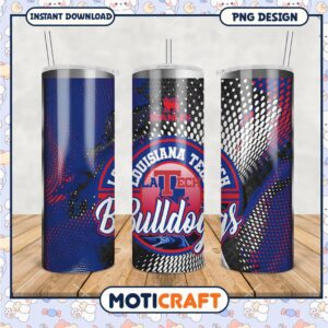 Louisiana Tech Bulldogs Tumbler Design PNG File Download