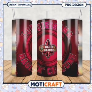 Louisiana Ragin Cajuns Tumbler PNG for Fans and Collectors