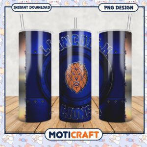 Lincoln Lions Tumbler PNG Team Spirit Merchandise Design