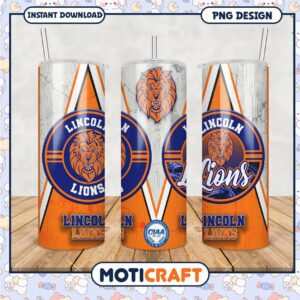 Lincoln Lions Tumbler Design PNG for Sports Fans Gift