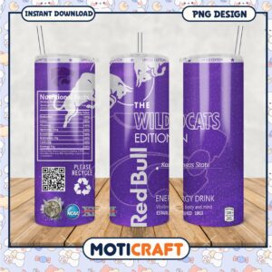 Limited Edition Wildcats Energy Drink Tumbler Design PNG