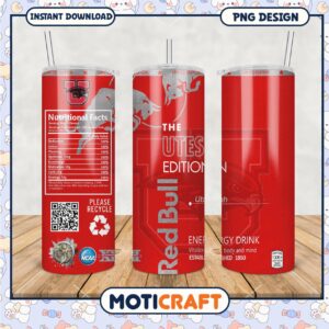 Limited Edition Utes Energy Drink Tumbler PNG Design