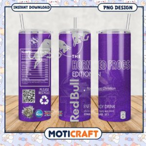 Limited Edition Tumbler PNG Featuring Horned Frogs Design