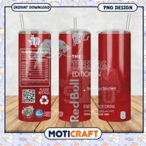 Limited Edition Tigers Energy Drink Tumbler PNG Design