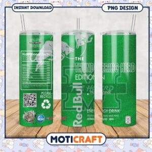 Limited Edition Thundering Herd Energy Drink Tumbler PNG