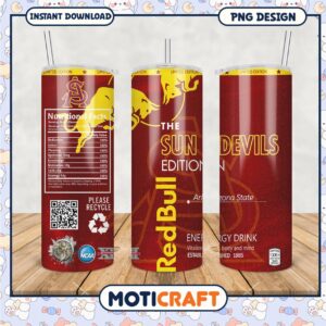 Limited Edition Sun Devils Energy Drink Tumbler PNG Design