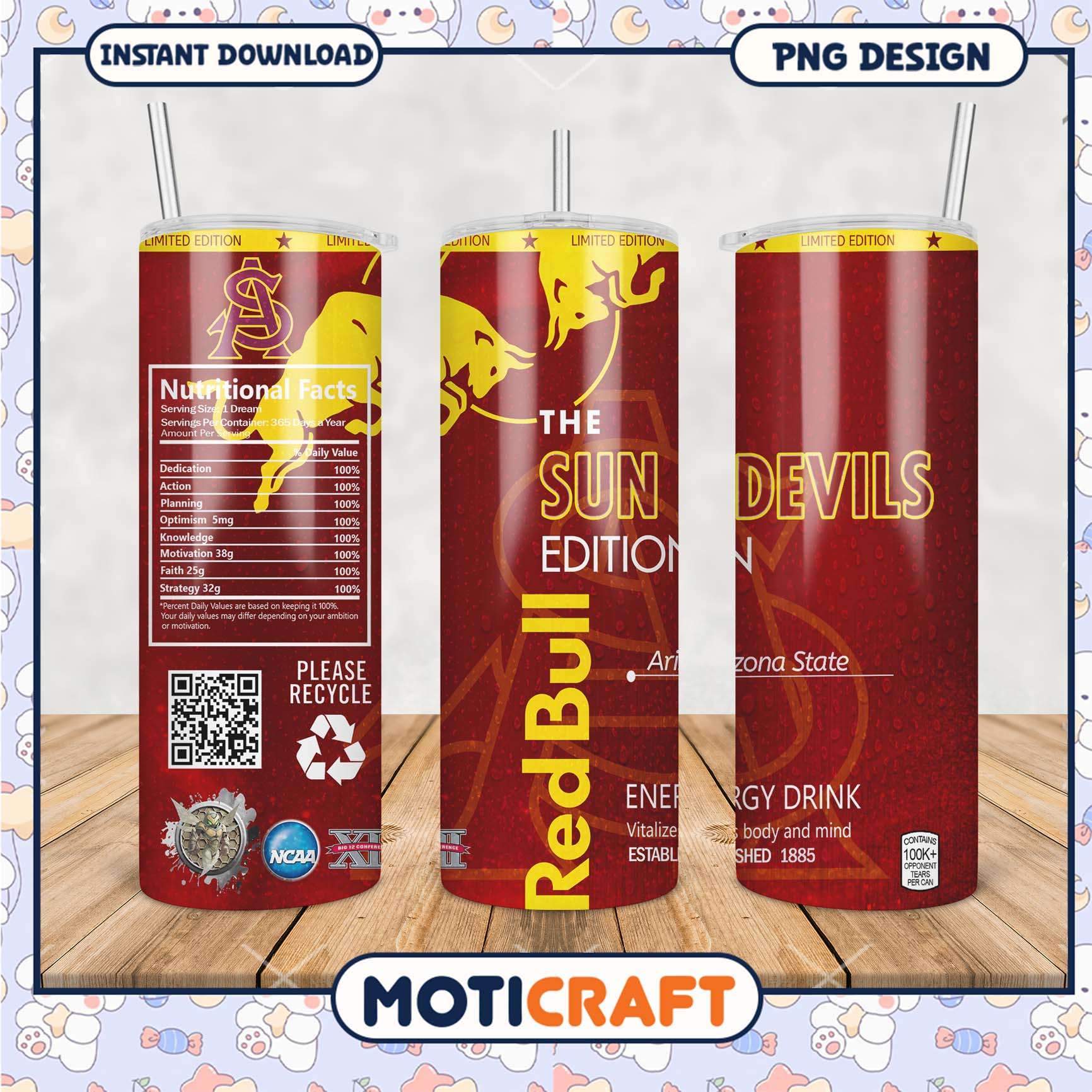 Limited Edition Sun Devils Energy Drink Tumbler PNG Design Limited Edition Sun Devils Energy Drink Tumbler PNG Design