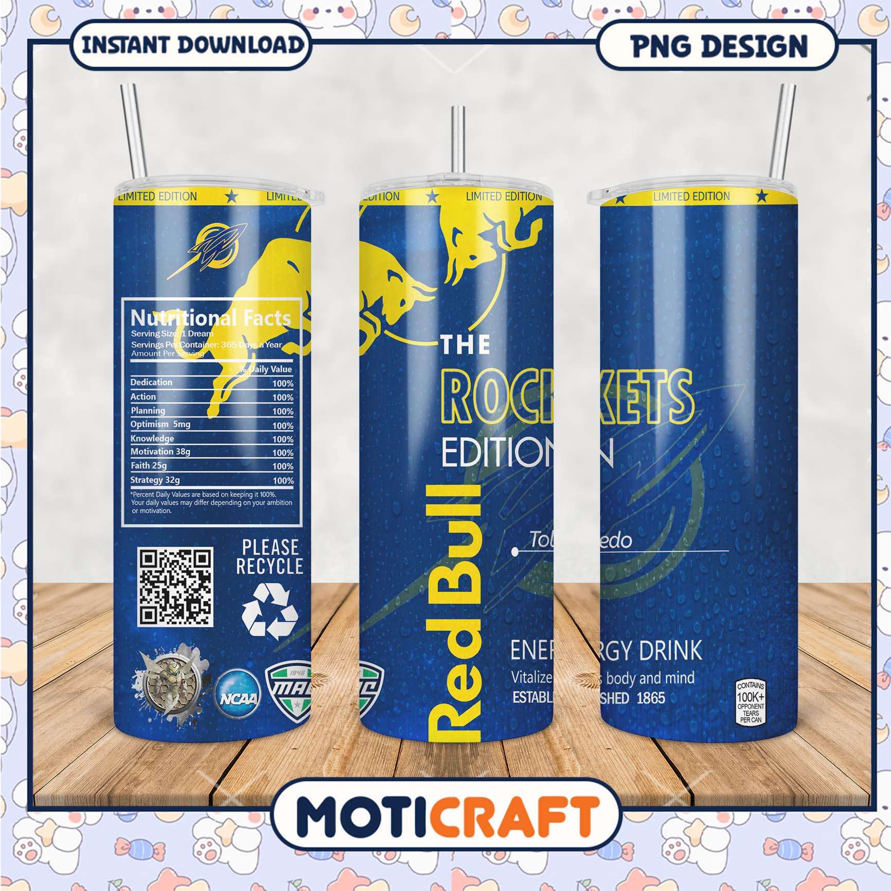 Limited Edition Red Bull Rockets Tumbler PNG Design File Limited Edition Red Bull Rockets Tumbler PNG Design File