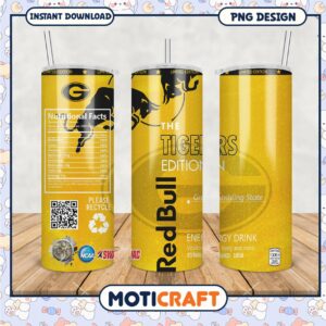 Limited Edition Red Bull Tigers Tumbler PNG Design 2023