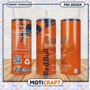 Limited Edition Red Bull Orange Tumbler PNG for Fans