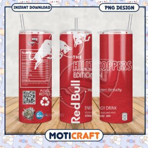 Limited Edition Red Bull Hilltoppers Tumbler PNG for Fans