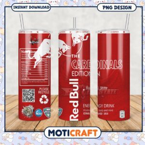 Limited Edition Red Bull Ball State Cardinals Tumbler PNG Design