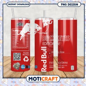 Limited Edition Ohio State Buckeyes Energy Drink Tumbler PNG