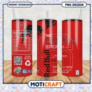 Limited Edition NC State Wolfpack Energy Drink Tumbler PNG