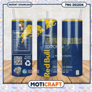 Limited Edition Mountaineers Energy Drink Tumblers PNG Design