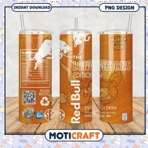Limited Edition Longhorns Red Bull Tumbler PNG Design