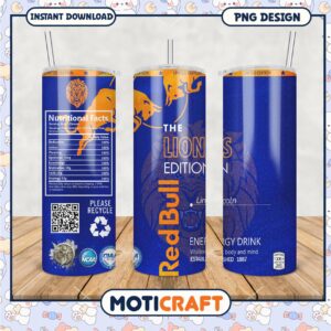 Limited Edition Lions Energy Drink Tumbler PNG Design 2023