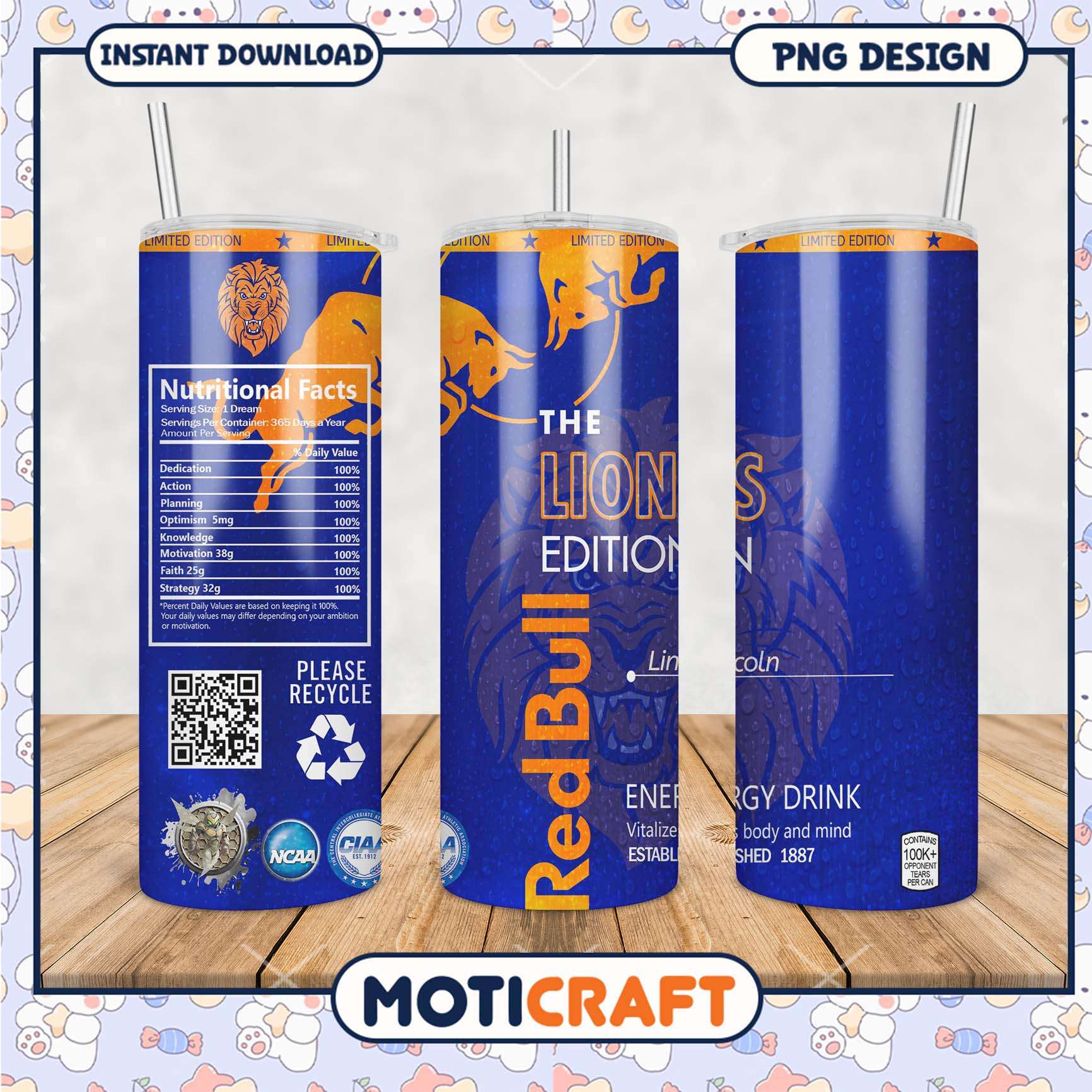 Limited Edition Lions Energy Drink Tumbler PNG Design 2023 Limited Edition Lions Energy Drink Tumbler PNG Design 2023