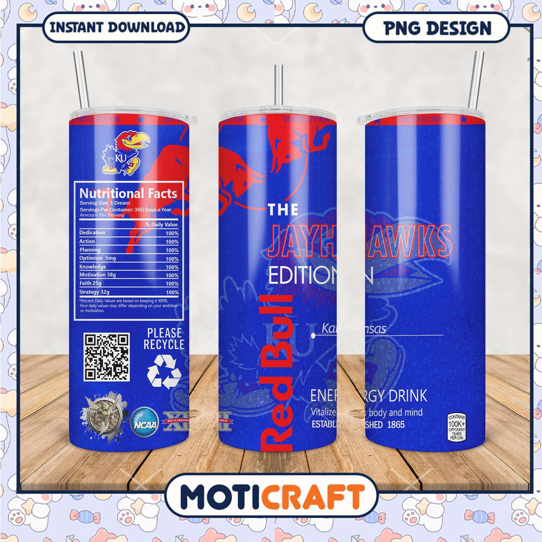 Limited Edition Jayhawks Tumbler with Nutritional Facts PNG Limited Edition Jayhawks Tumbler with Nutritional Facts PNG