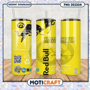 Limited Edition Hawkeyes Energy Drink Tumbler PNG Design