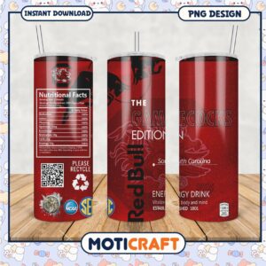 Limited Edition Gamecocks Red Bull Tumbler PNG Design