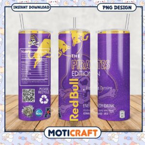 Limited Edition East Carolina Pirates Energy Drink Tumbler PNG