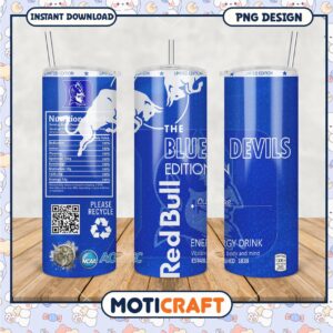 Limited Edition Duke Blue Devils Energy Drink Tumbler Design