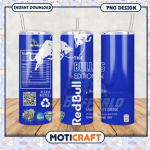 Limited Edition Bulls Tumbler Design for Energy Drink Fans