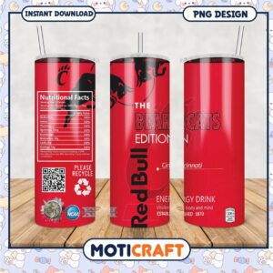 Limited Edition Bearcats Energy Drink Tumbler PNG Design