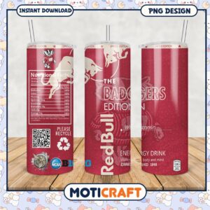 Limited Edition Badgers Energy Drink Tumbler PNG Design