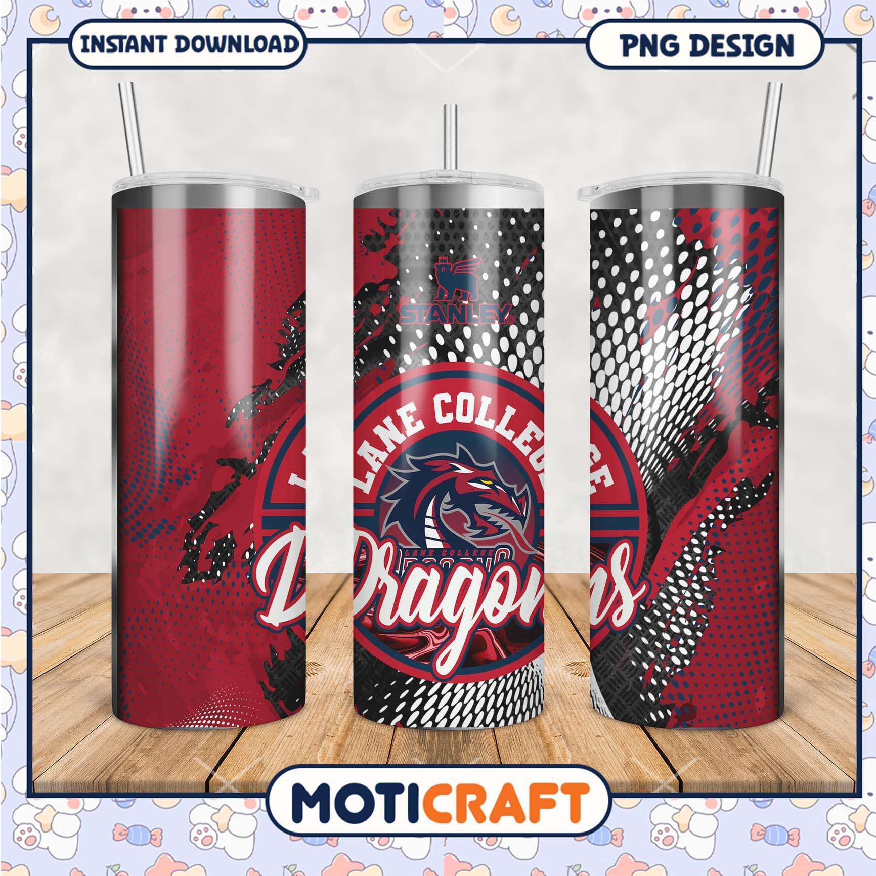 Lane College Dragons Tumbler Design PNG for Fans and Gifts Lane College Dragons Tumbler Design PNG for Fans and Gifts