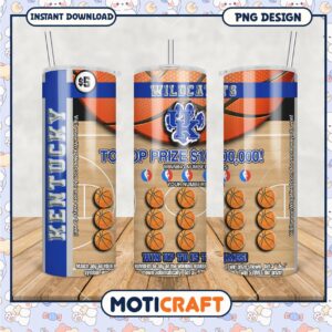 Kentucky Wildcats Basketball Tumbler Design PNG Format