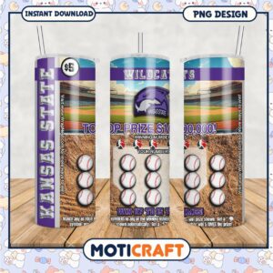 Kansas State Wildcats Tumbler PNG Winning Numbers Design