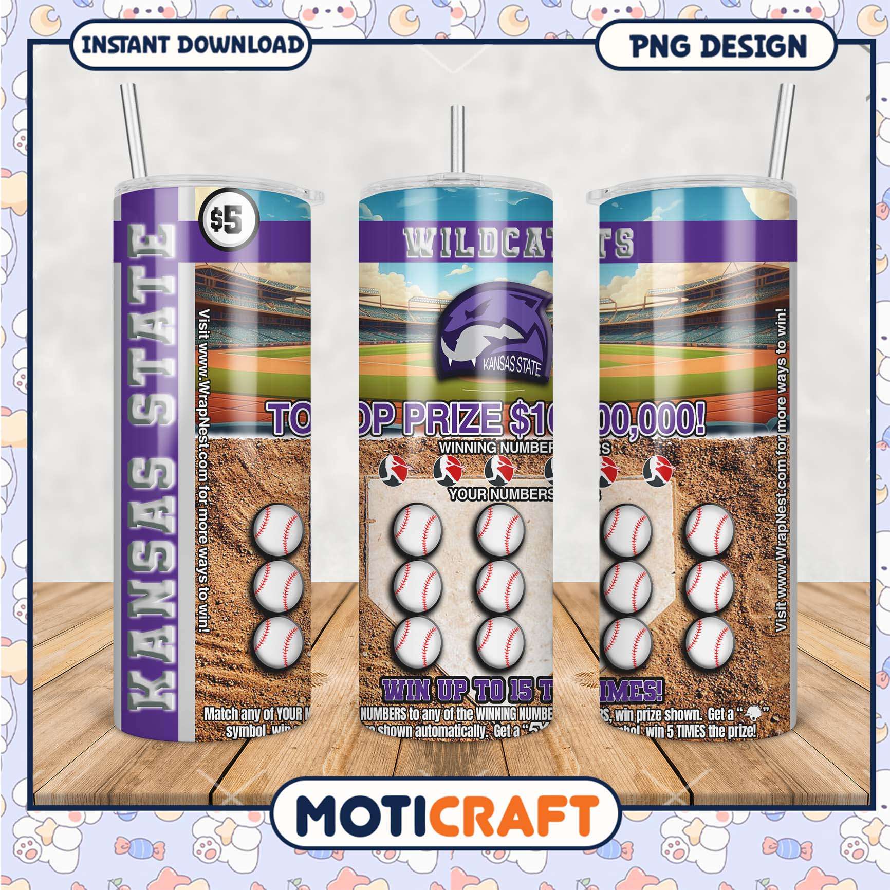 Kansas State Wildcats Tumbler PNG Winning Numbers Design Kansas State Wildcats Tumbler PNG Winning Numbers Design