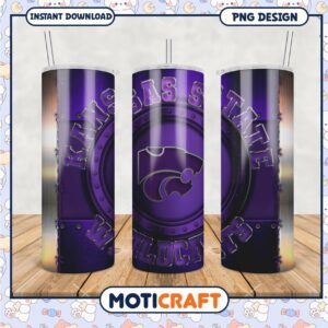 Kansas State Wildcats Tumbler Design Purple PNG Image