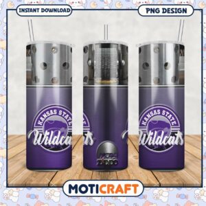 Kansas State Wildcats Tumbler Design PNG for Fans