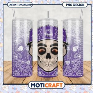 Kansas State Wildcats Skull Tumbler Design PNG File