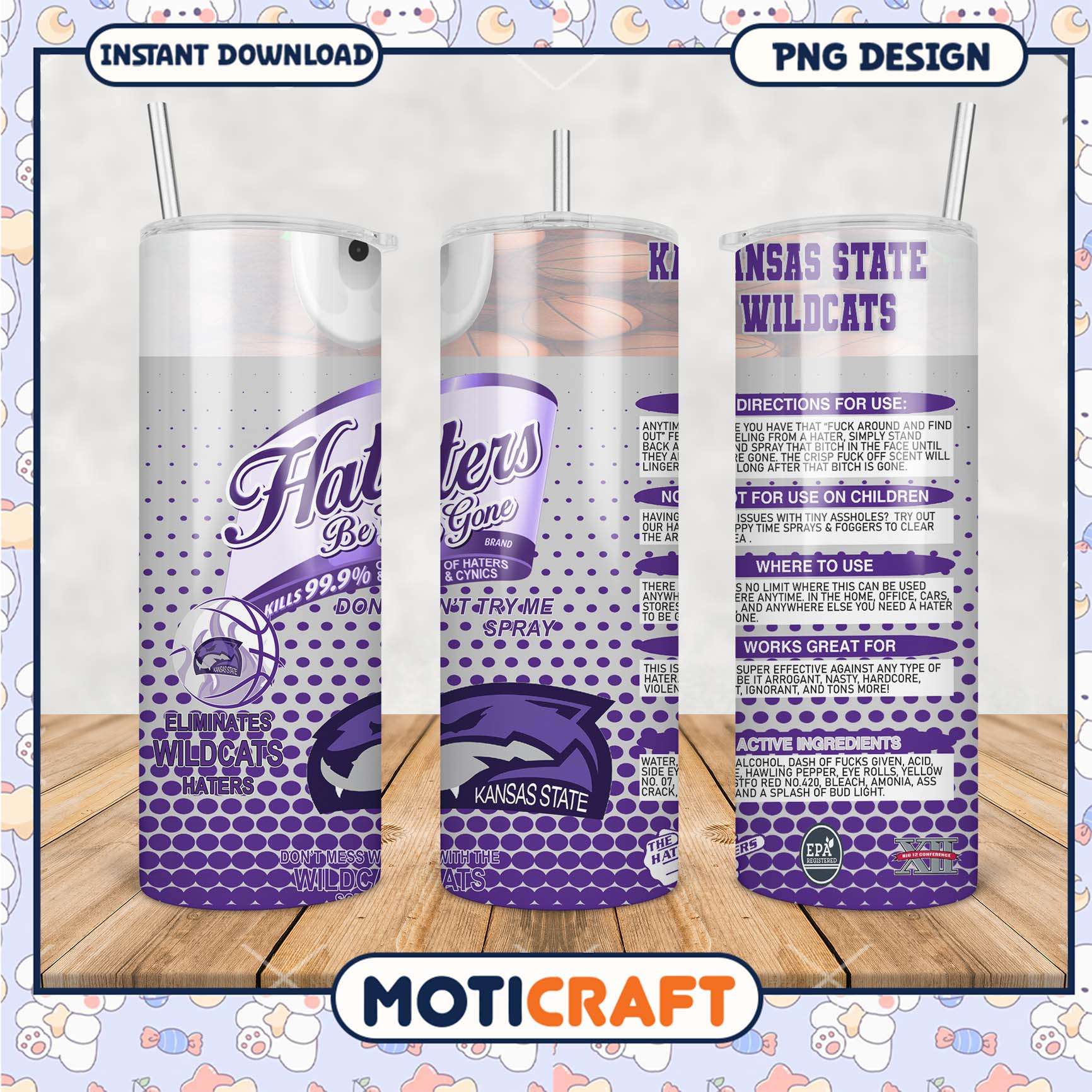 Kansas State Wildcats Haters Be Gone Tumbler PNG Design Kansas State Wildcats Haters Be Gone Tumbler PNG Design