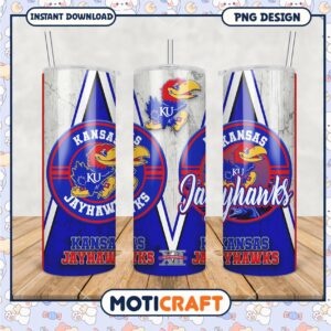 Kansas Jayhawks Tumbler PNG Design for Fans and Decor