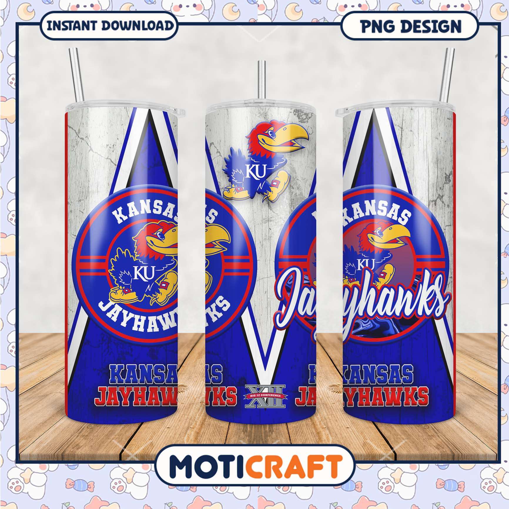 Kansas Jayhawks Tumbler PNG Design for Fans and Decor Kansas Jayhawks Tumbler PNG Design for Fans and Decor