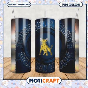 Johnson C Smith Golden Bulls Tumbler PNG Design Image