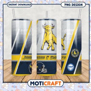 Johnson C Smith Golden Bulls Tumbler PNG Design Template