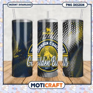 Johnson C Smith Golden Bulls Tumbler PNG Design Art