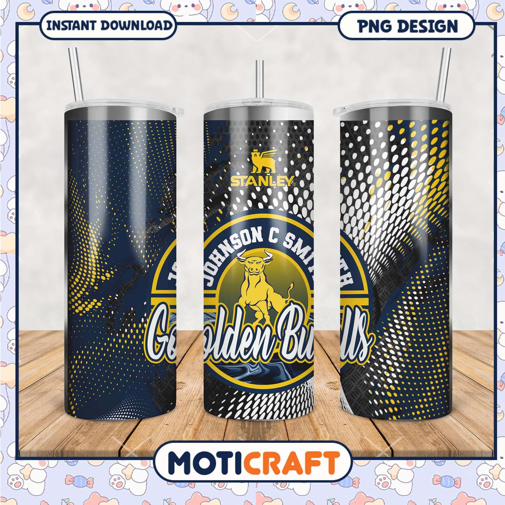 Johnson C Smith Golden Bulls Tumbler PNG Design Art Johnson C Smith Golden Bulls Tumbler PNG Design Art