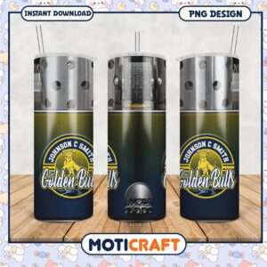 Johnson C Smith Golden Bulls Tumbler PNG Design File