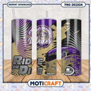 James Madison Dukes Tumbler Ride or Die Design PNG File