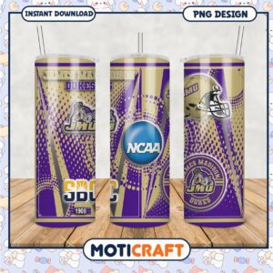 James Madison Dukes Tumbler Design NCAA Sports Merchandise