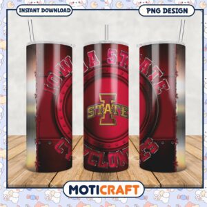 Iowa State Cyclones Tumbler PNG Graphic for Fans